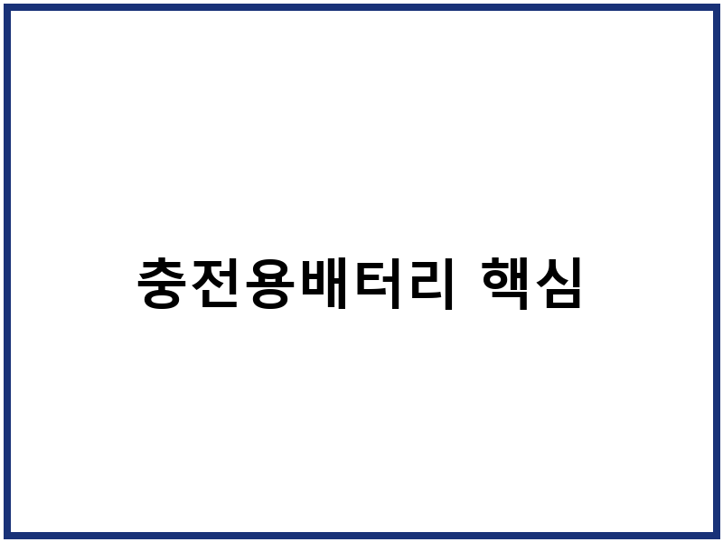충전용배터리 핵심