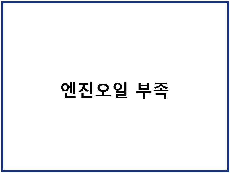 엔진오일 부족