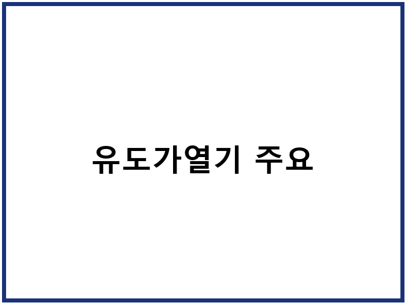유도가열기 주요