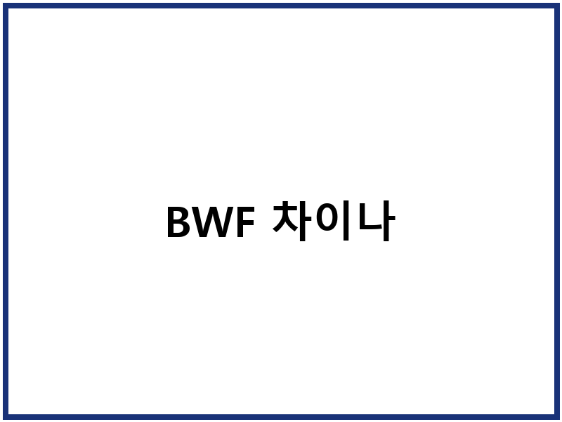 BWF 차이나