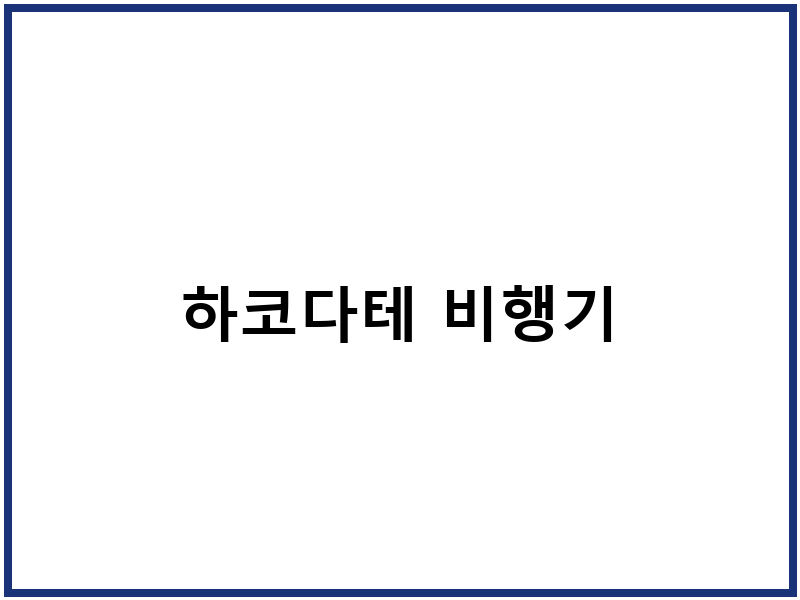 하코다테 비행기